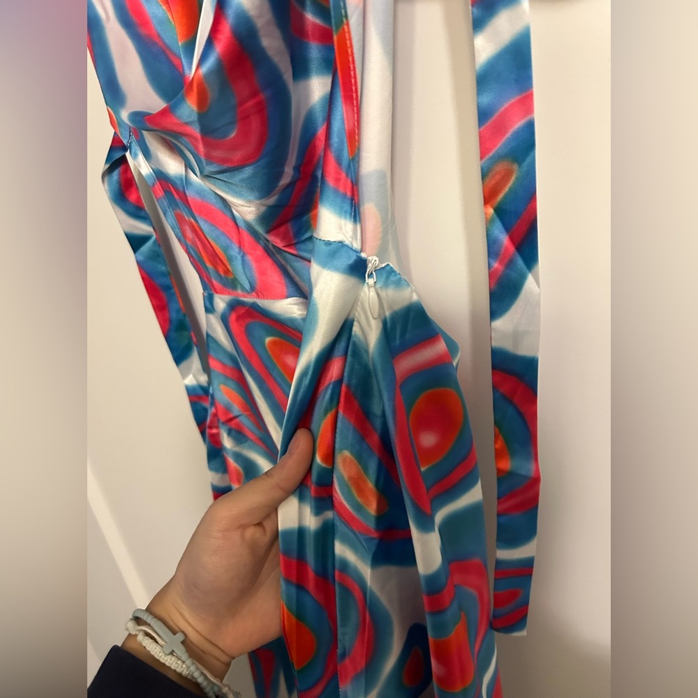 NWT Beginning Boutique Isidore Blue Print Mini Dress - Picture 5 of 9